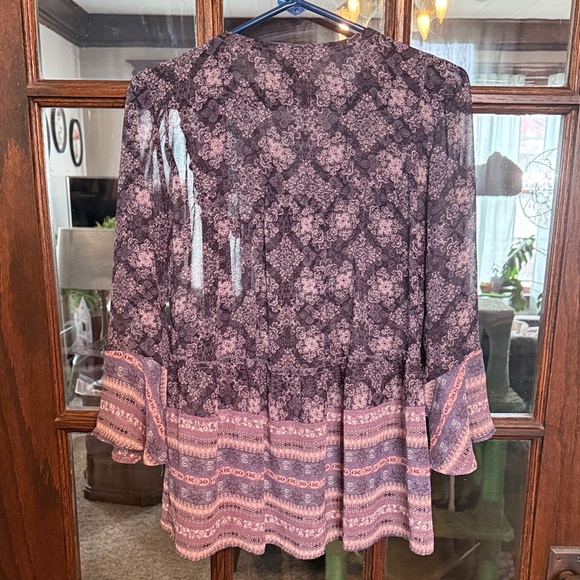 Knox‎ Rose Mauve and Lavender Boho Blouse - Picture 3 of 5